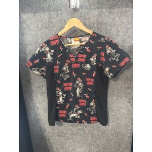 Dr Seuss‎ Cat in the Hat V-Neck Shirt Women's Size M Black